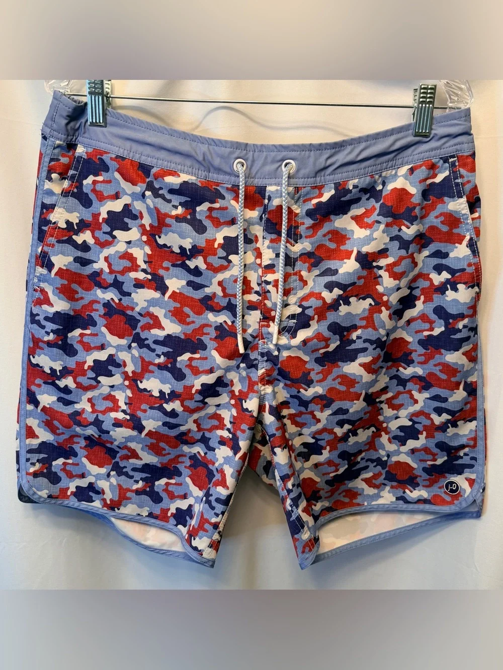 Men's Blue & Red Camo Swim Trunks